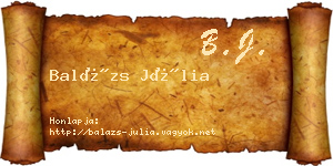 Balázs Júlia névjegykártya