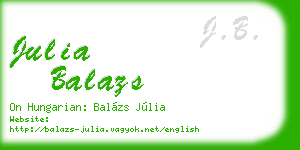 julia balazs business card